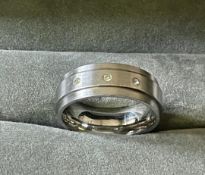 Male Titanium Wedding Ring With Diamonds