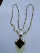 Vintage Silver Diamond Shaped Large Amethyst & Chain
