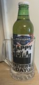 Fathers Day Glass Tankard With Tool Design, Beer and Gift Bag