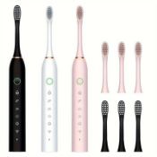 6-Speed Intelligent Timed Electric Toothbrush, Rechargeable USB Portable Toothbrush