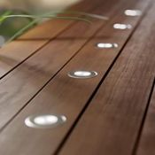 4 x Solar Powered Deck Lights White Stainless Steel Decking Lights