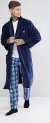 Ben Sherman Navy Fleece Dressing Gown / Tie Front Robe With Pockets XXL £50