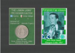 Celtic FC 1967 European Cup Jock Stein Mount & Card Coin Gift Display Set.