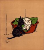 Cecil Aldin “Rough & Tumble” Scotch Terriers Antique Colour Illustration-22.