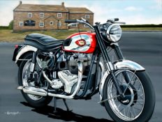 BSA Super Rocket Classic Motorbike Extra Large Metal Wall Art