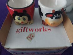 4 Novelty Ceramic Eggcups