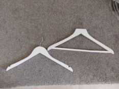 Box of White Wooden Coathangers