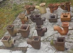 15 Clay Drainage Items, Mostly Gullies - Additional Use Unusual Garden Planters