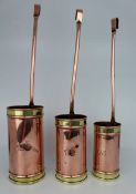 Set of 3 Graduated Antique Copper Ladles