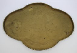 Vintage Brass Oriental Shaped Tray