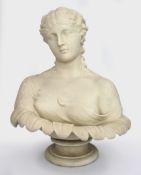 Victorian Parian Ware Bust of Clytie Sculpted by C. Delpech