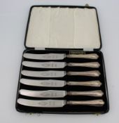Cased Set of 6 Dessert Knives Sheffield 1931