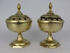Pair of Antique Brass Incense Burners
