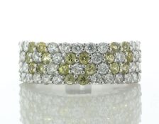 18ct White Gold Semi Eternity Diamond and Sapphire Ring (S0.88) 1.00 Carats