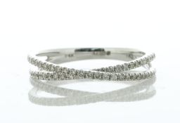 14ct White Gold 'X' Crossover Diamond Ring 0.33 Carats