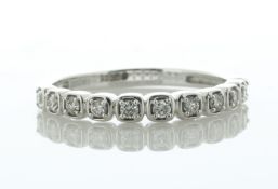 14ct White Gold Rub Over Set Semi Eternity Diamond Ring 2.8mm 0.20 Carats