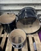 3 Piece Session Pro Drum Kit Navy Blue. Est. Value - £100