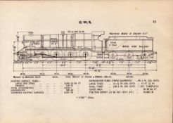 G.W.R “4700” Class Locomotive Detailed Diagram 85 Year- Old Print.