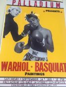 Basquiat, Andy Warhol (b 1928-87) ‘Four Hands’ retro bill board Exhibition, offset Lithograph, 19...