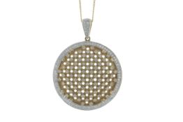 14ct Gold Round Cluster Diamond Pendant 1.00 Carats