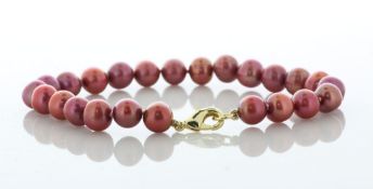 Freshwater Cultured 7.0 - 7.5mm Pearl Bracelet With Gold Plated Clasp