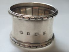 A Birmingham Silver Napkin Ring