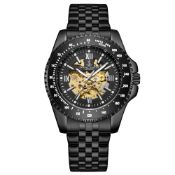 Samuel Joseph Limited Edition Skeleton Mechanism Black Watch - Free Delivery & 2 Year Warranty