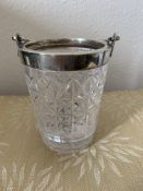 Late 19Th Century Crystal & Silver Plate Ice Bucket