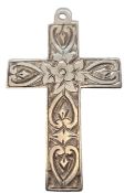 A Silver Pendant Floral Engraved