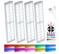 LED Under Cabinet Kitchen Lights Wireless, RGB Motion Sensor Lights Indoor Rechargeable, LED Clos...
