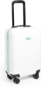 Brand New Cabin Suitcase, White & Mint Lightweight Wheeled Hand Luggage
