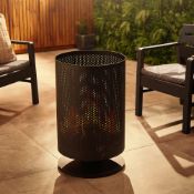 Brazier Fire Pit, Mesh Fire Basket, Poker, Steel Material, Outdoor, Garden, Firepit Heater/Burne...