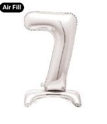 Giant Standing 30″ Foil Balloon – Silver – Number 7