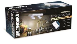 2 x Brand New Packs of 2 Bright Adjustable LED Light Under Cabinet White Body With Remote Control