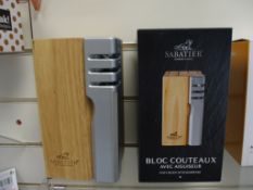 10 Pcs Brand New Sabatier Knife Block With Detachable Sharpener - RRP £59.99