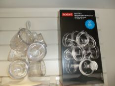 10 Sets Bodum Mug Tree Set Includes The Plastic Glasses - Boxed Brand New RRP £39.99.
