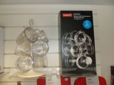 10 Sets Bodum Mug Tree Set Includes The Plastic Glasses - Boxed Brand New RRP £39.99.