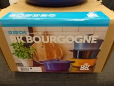 5 pcs In Lot - Brand New BKK Cast Iron 28cm Oven Cookware Royal Blue, RRP £79.99 Each