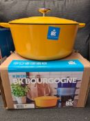 5 Pcs - Brand New BKK Cast Iron 28cm Oven Cookware Gloss Yellow, RRP £79.99 Each