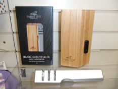 10 Pcs Sabatier Knife Block With Sharpener