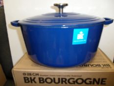 5 Pcs In Lot - Brand New BKK Cast Iron 28cm Oven Cookware Royal Blue, RRP £79.99 Each