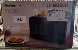 Bosch Design Line 4 Slice Toaster. RRP £60 - Grade U