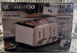 Daewoo Stainless Steel 4 Slice Toaster. RRP £40 - Grade U
