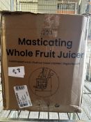 Fridja Masticating Whole Fruit Juicer. RRP £60 - Grade U