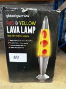 Global Gizmos Red and Yellow Lava Lamp. RRP £30 - Grade U