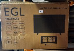 EGL 40 Inch Ultra Smart HD TV. RRP £350 - Grade U