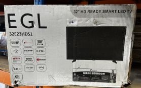 EGL 32 Inch Smart TV. RRP £150 - Grade U