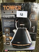 Tower Cavaletto 1.7L Black Pyramid Kettle. RRP £40 - Grade U