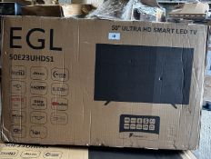 EGL 50 Inch Ultra Smart HD TV. RRP £450 - Grade U