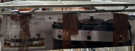 Quest 3 Pot Buffet Server and Cooker. RRP £60 - Grade U